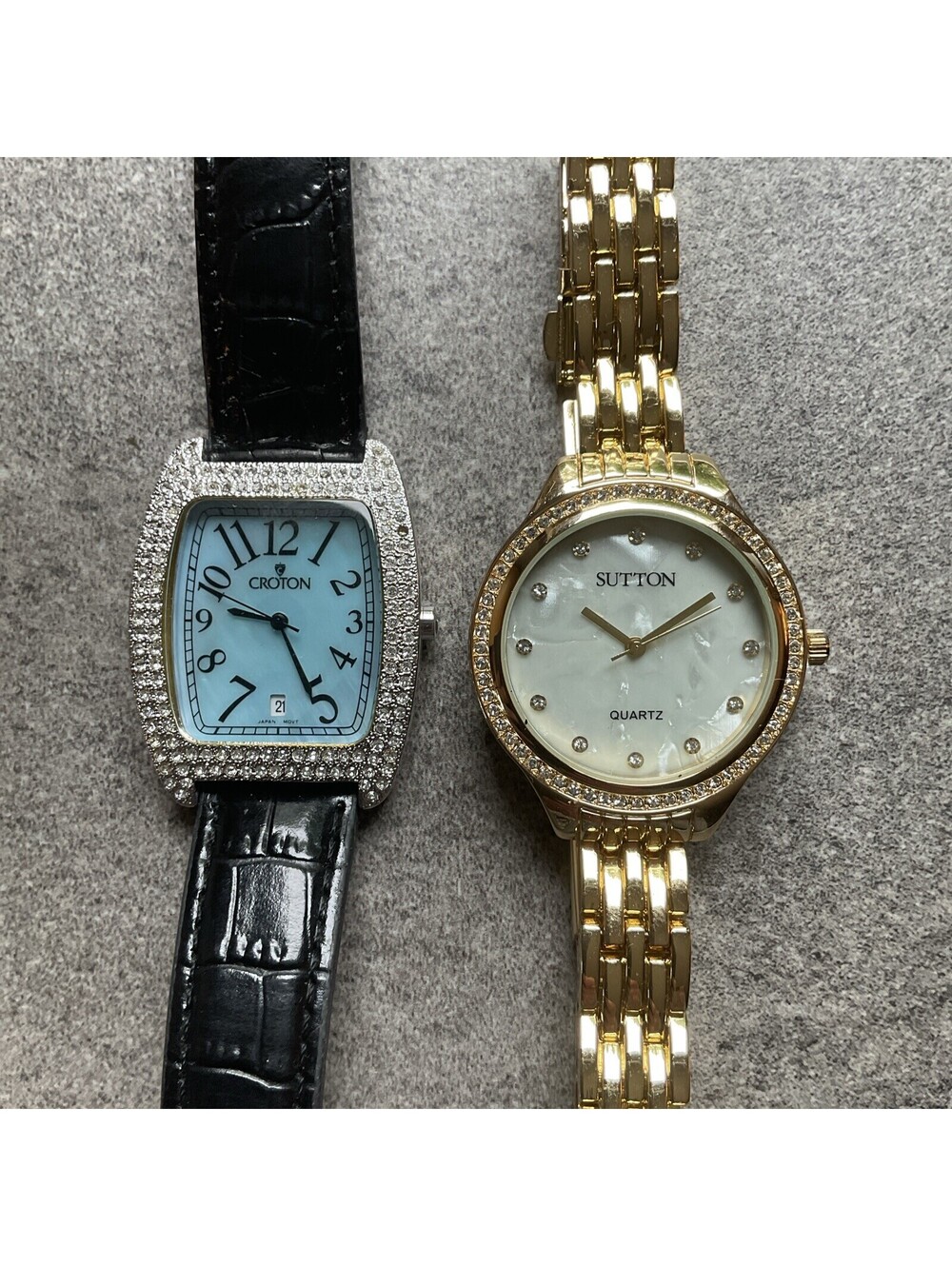 Pair Of Vintage Womens Watches Croton And Sutton Both Run Great A10